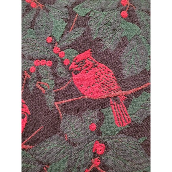 Bob Timberlake Holiday Red Cardinal Tapestry Throw Blanket 48x65 Vtg USA Navy - Picture 5 of 7